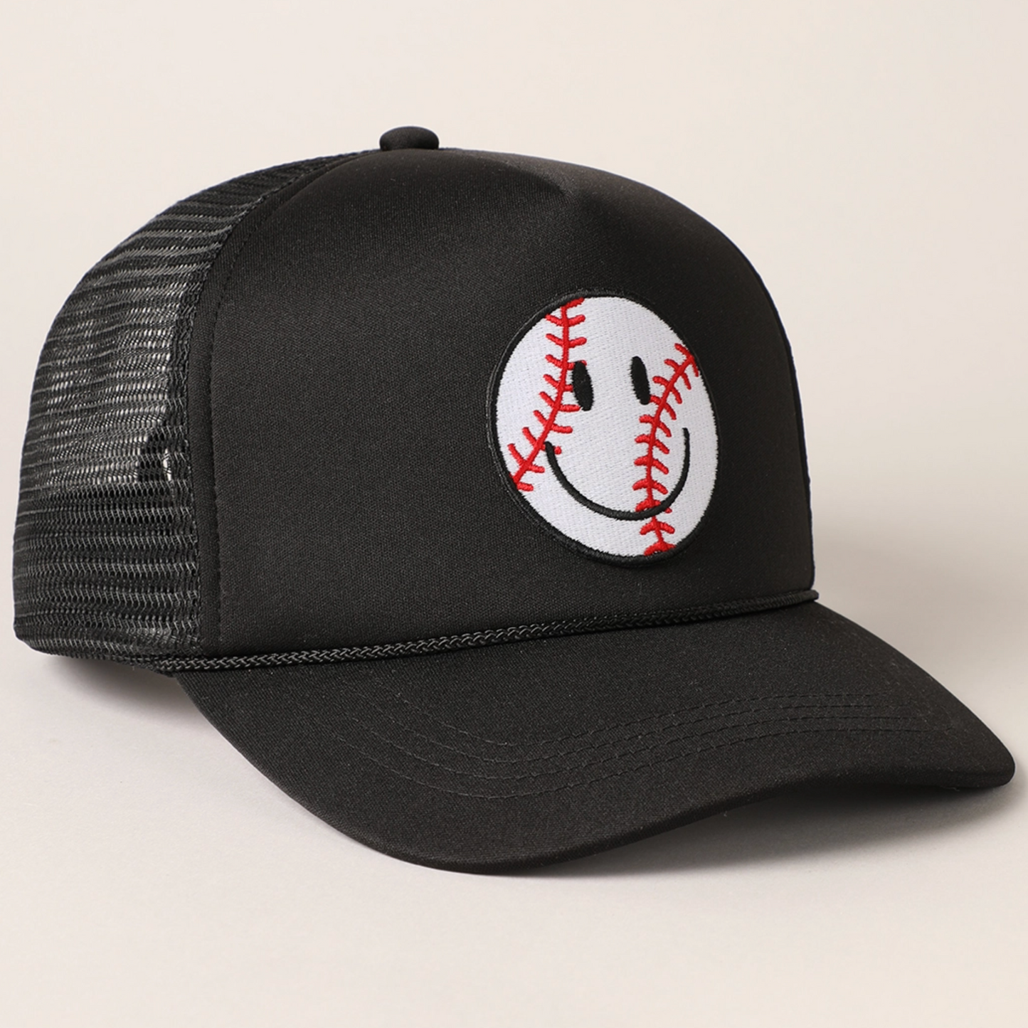 Baseball Happy Face Trucker Hat