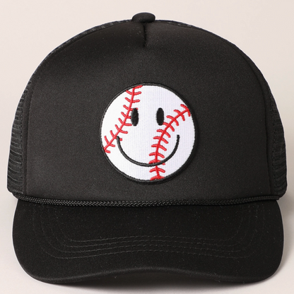 Baseball Happy Face Trucker Hat