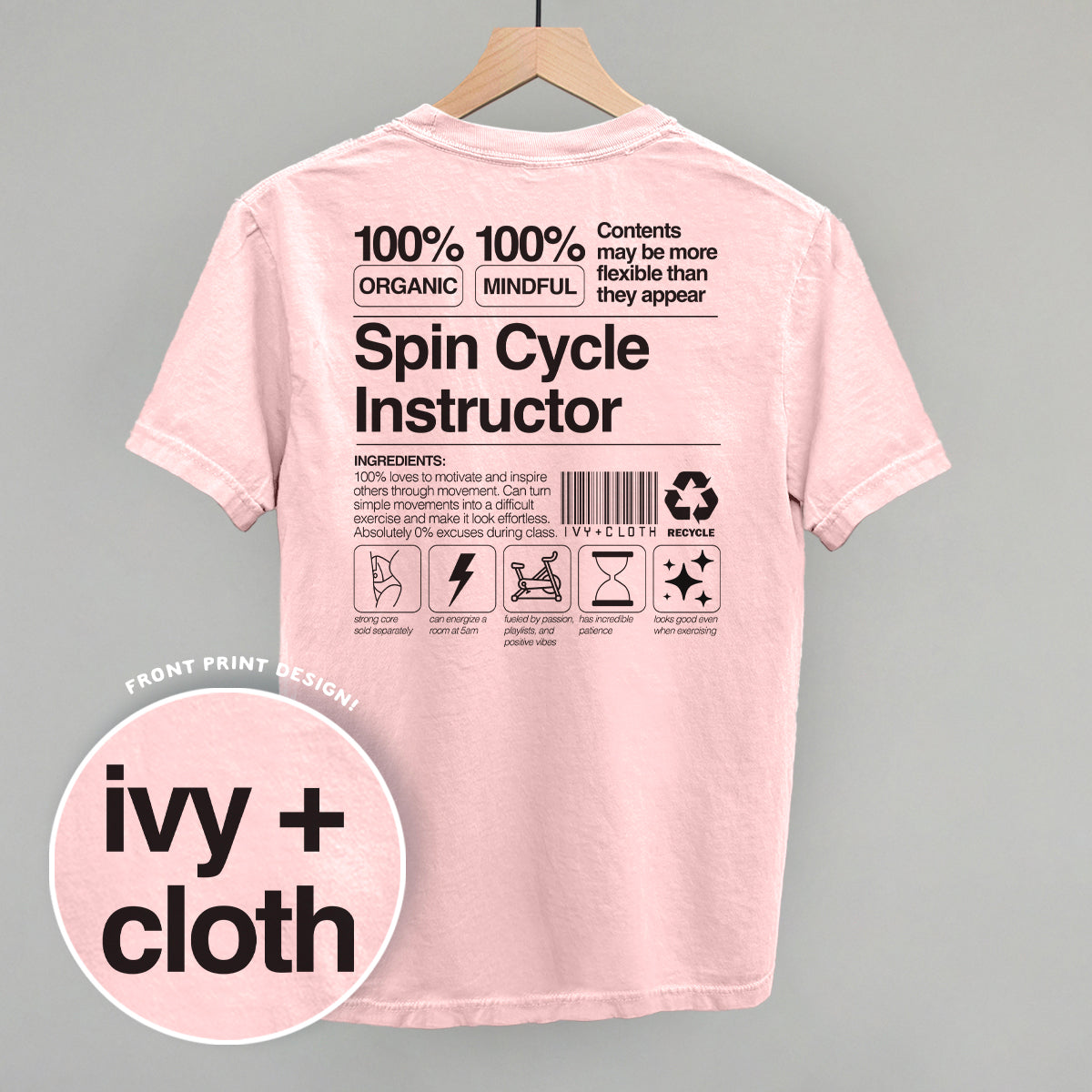 Spin Cycle Instructor Nutrition Facts (Back Print)