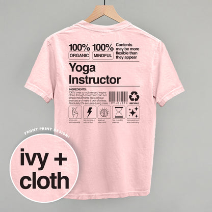 Yoga Instructor Nutrition Facts (Back Print)