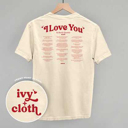 I Love You Book Quotes Back Print