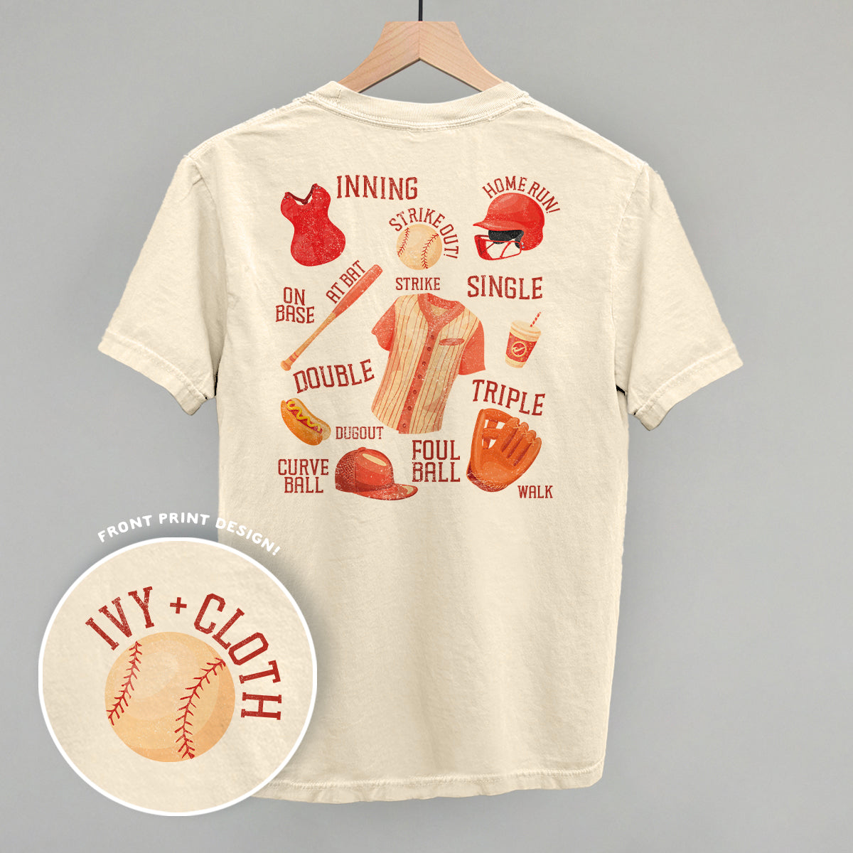 Baseball Doodles (Red) (Back Print)