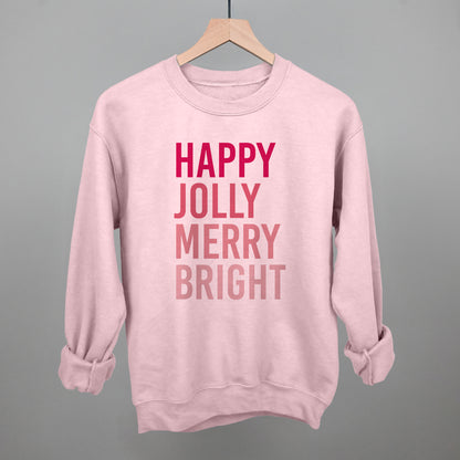 Happy Jolly Merry Bright (Pink)