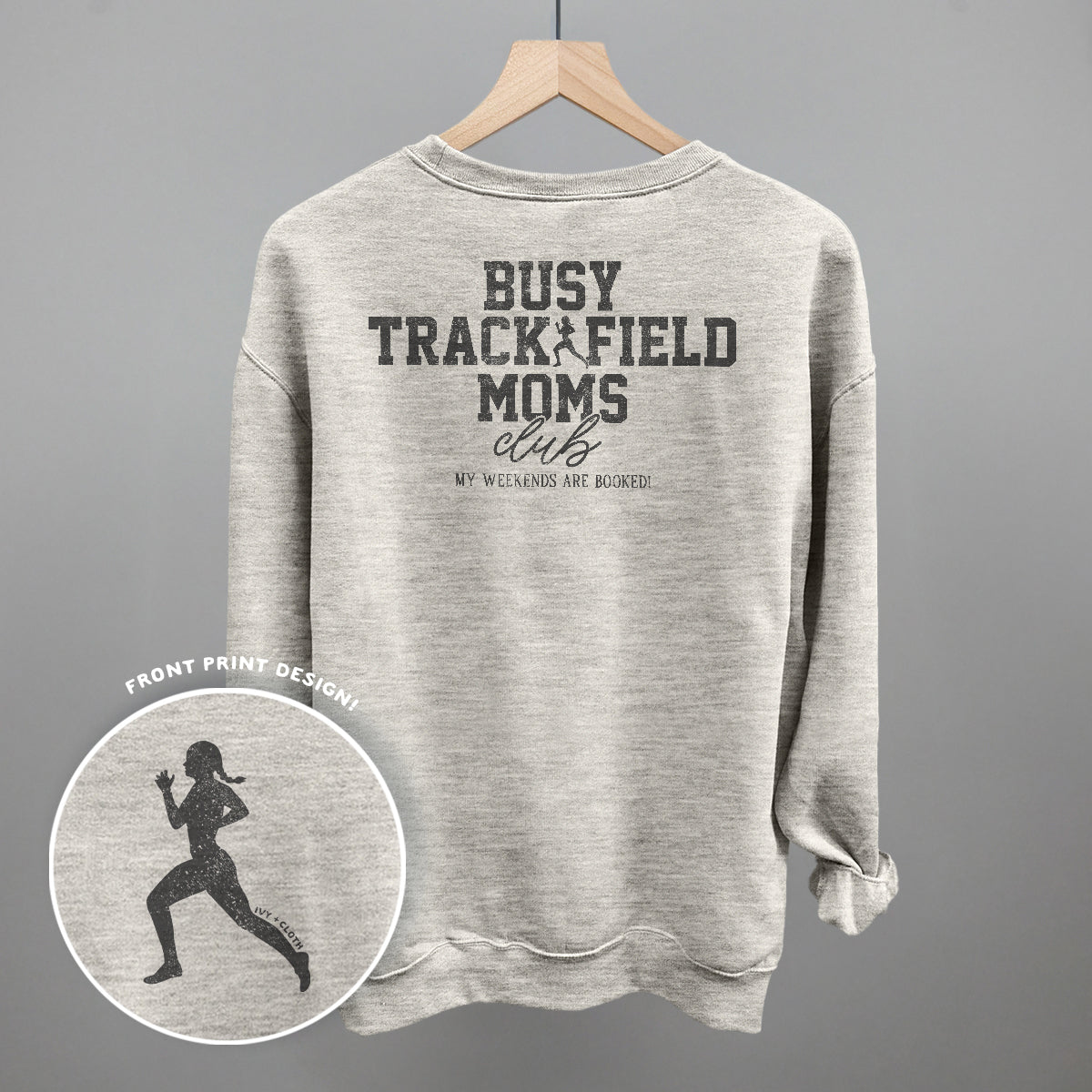 Busy Track And Field Moms Club (Back Print)