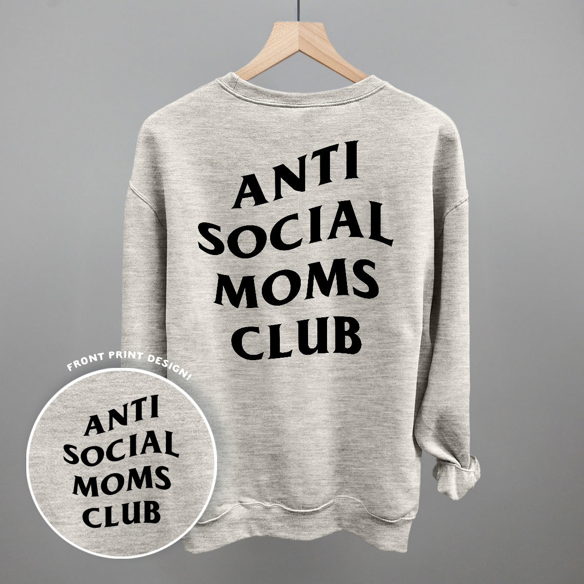 Anti Social Moms Club (Black) (Back Print)