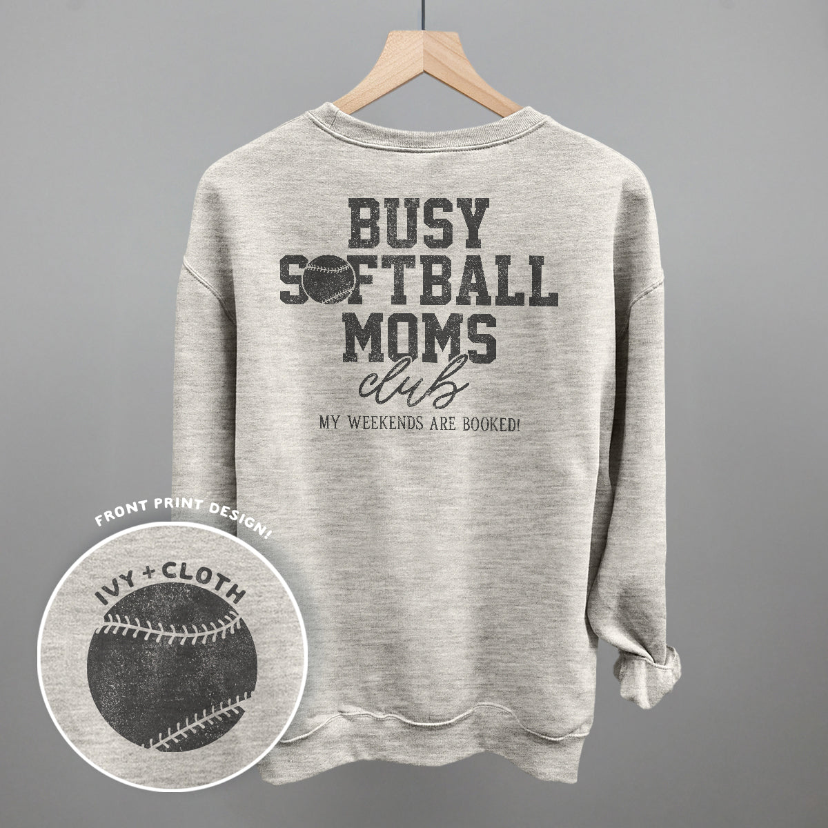 Busy Softball Moms Club (Back Print)