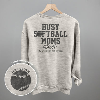 Busy Softball Moms Club (Back Print)