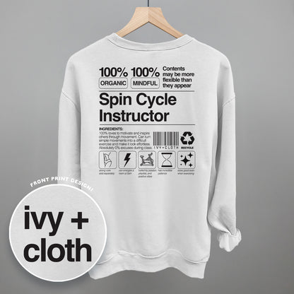 Spin Cycle Instructor Nutrition Facts (Back Print)