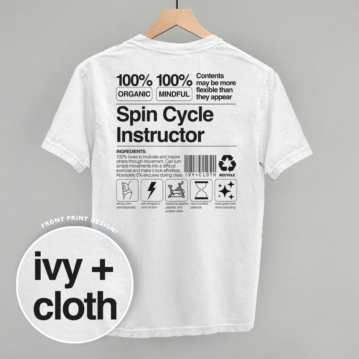 Spin Cycle Instructor Nutrition Facts (Back Print)