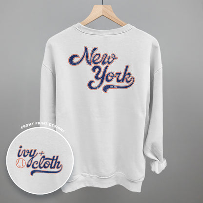 New York Baseball (Blue/Orange) (Back Print)