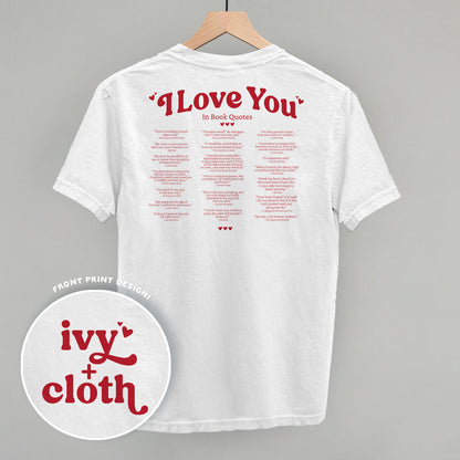 I Love You Book Quotes Back Print