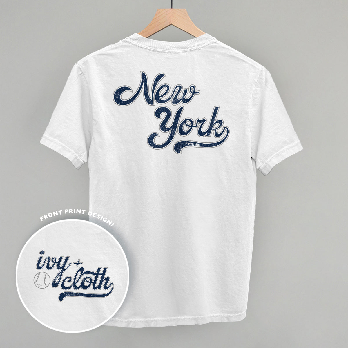 New York Baseball (Navy/Grey) (Back Print)