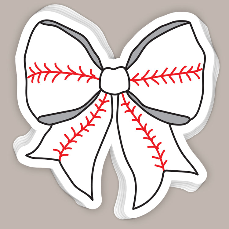 Baseball Bow Decal