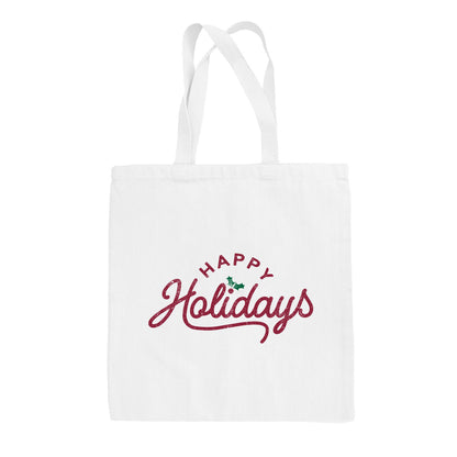 Happy Holidays Script Tote Bag