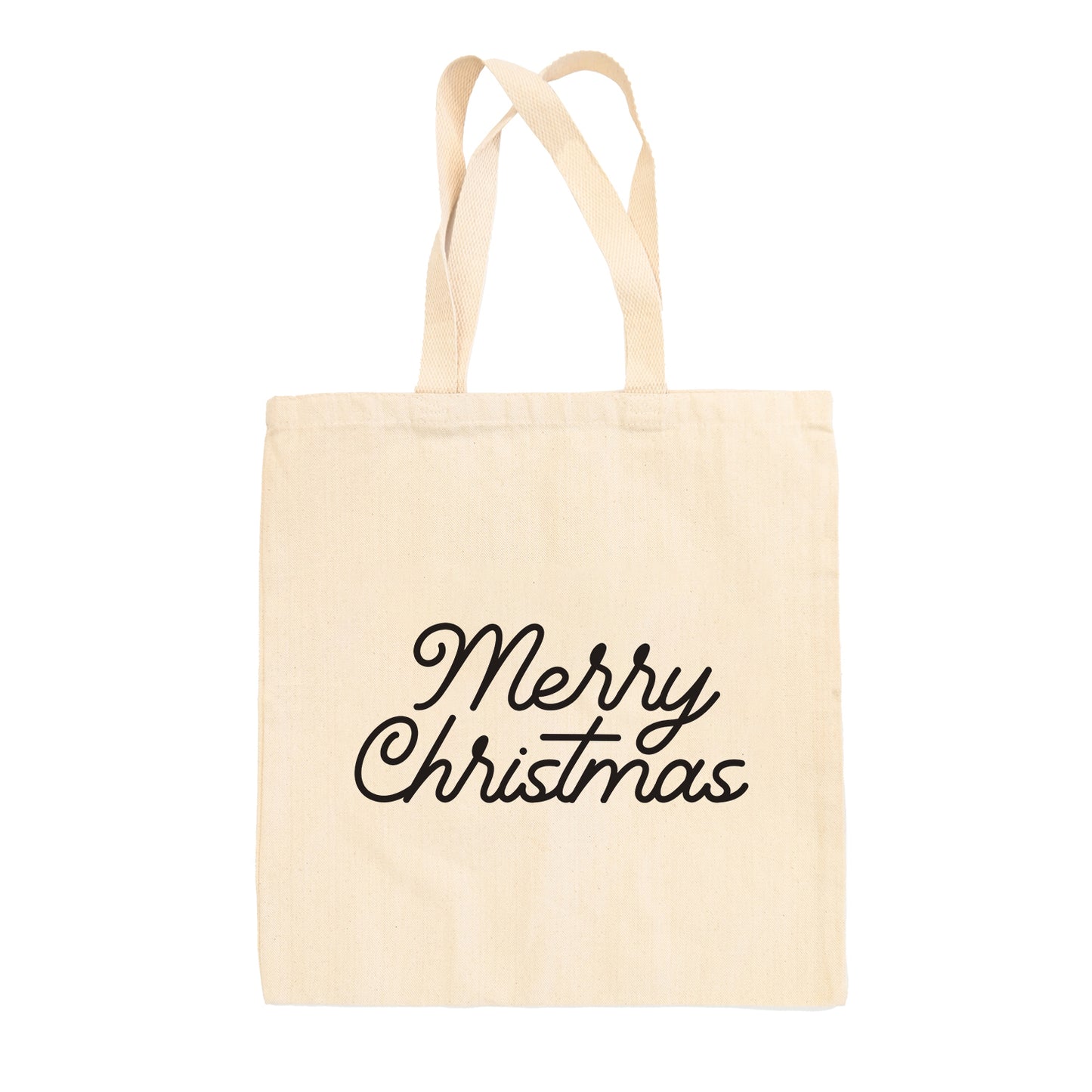 Merry Christmas Black Script Tote Bag