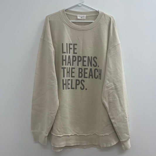 Life Happens. The Beach Helps. - 2XL - WH SALE