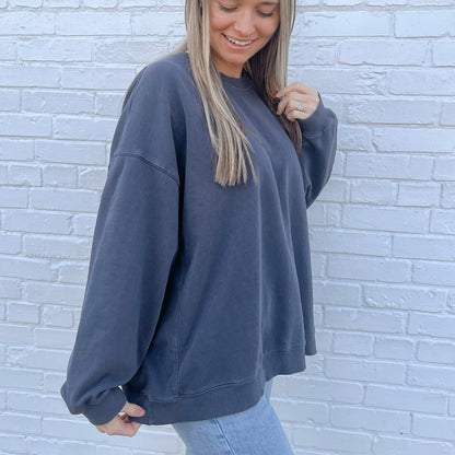 Vintage Navy Oversized Boxy Crew