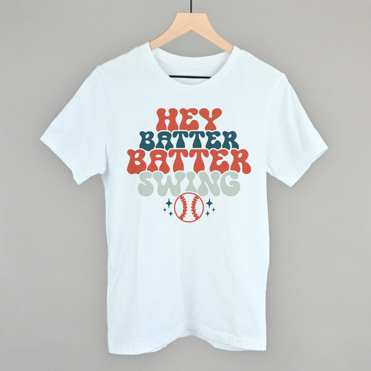 Hey Batter Batter Swing Vintage Baseball T-Shirt XXL / White