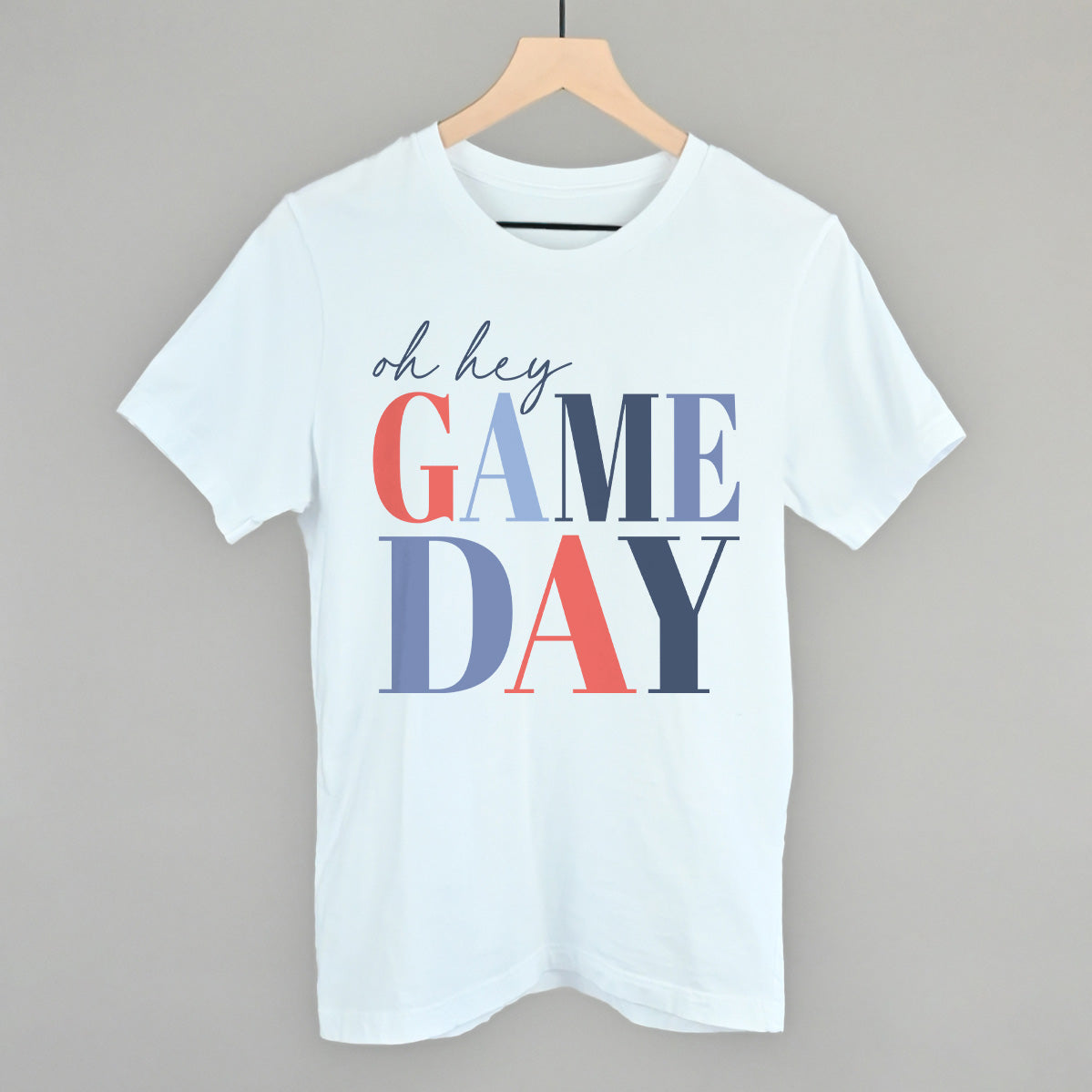 Giddy up its Gameday Blue White Graphic Tee